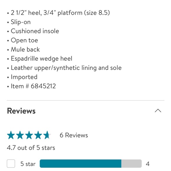 New! UGG LEATHER ESPADRILLE WEDGE MULE - Picture 6 of 6